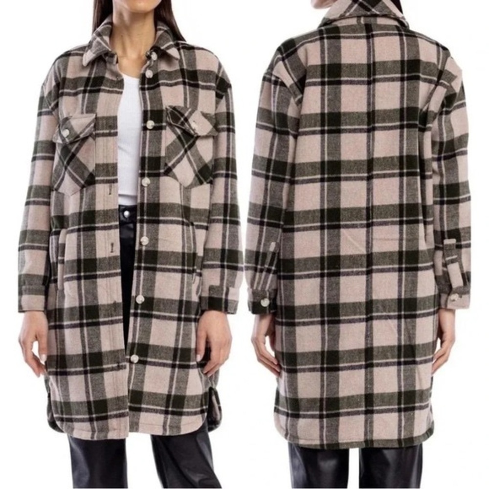 Blank NYC “Perfect Timing” Wool Blend Longline Shirt Jacket - L